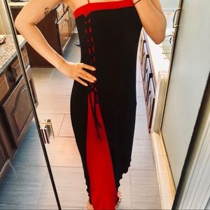 Asymmetrical cocktail lace up dress